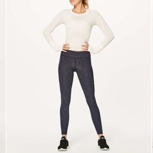 Lululemon Speed Up Tight Full-On Luxtreme Brushed 28" Heathered Black Si…